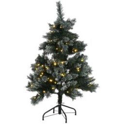 Fijalo Arbol navidad led pvc nevado verde 84x84x120cm