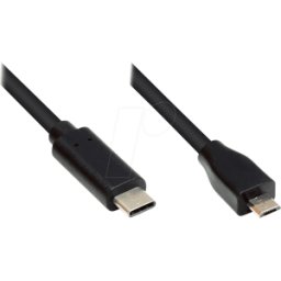 GOOD CONNECTIONS GC M0122 - Cable USB 2.0, conector C < conector micro B, CU, negro, 1 m