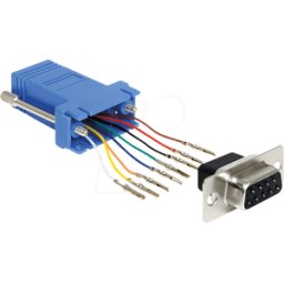 DELOCK 65430 - Adaptador hembra sub-D de 9 clavijas > conector RJ45 hembra Kit