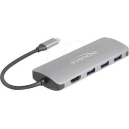 DELOCK 64323 - Hub USB 10 Gbp/s, 7 puertos, 3 x USB-A, 4 x USB-C, HDMI 4K, PD 3