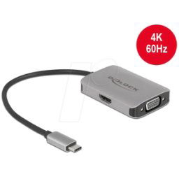 DELOCK 87776 - Adaptador USB-C St. > HDMI, VGA BU., 4K 60Hz