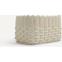El Corte Inglés Cesta trenzada . Blanco Pequeño
