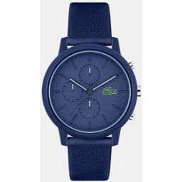 Lacoste Reloj de hombre 12.12 x Chrono 2011244 de silicona azul marino. Azul