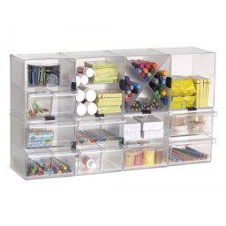 Archicubo archivo 2000 2 cajones organizador modular plastico 190x150x150 mm incluye 2 clips de sujecion