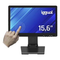 Monitor táctil iggual 15.6″ HD+ Capacitivo LCD 75Hz Negro VGA HDMI USB Windows/Linux