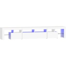 Maison Chic Mueble tv con luces led madera blanco 230x36,5x40 cm
