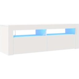 Maison Chic Mueble tv con luces led madera blanco 120x35x40 cm