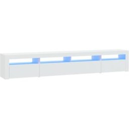 Maison Chic Mueble tv con luces led madera blanco 240x35x40 cm