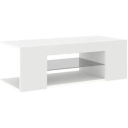 Maison Chic Mueble tv con luces led madera blanco 90x39x30 cm