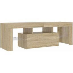 Maison Chic Mueble tv con luces led madera roble sonoma 120x35x40 cm