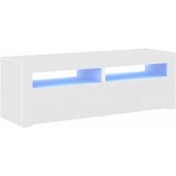 Maison Chic Mueble tv con luces led madera blanco 120x35x40 cm