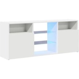 Maison Chic Mueble tv con luces led madera blanco 120x30x50 cm