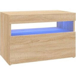 Maison Chic Mueble tv con luces led madera roble sonoma 60x35x40 cm