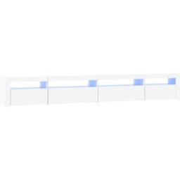 Maison Chic Mueble tv con luces led madera blanco 270x35x40 cm