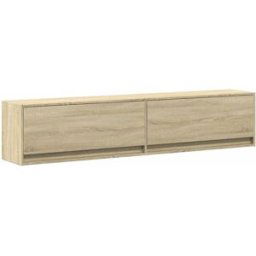 Maison Chic Mueble tv de pared con led madera roble sonoma 180x31x38 cm