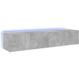 Maison Chic Muebles tv 2 uds de pared luces led madera gris 80x35x31 cm
