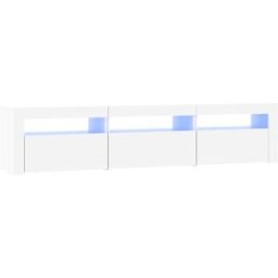 Maison Chic Mueble tv con luces led madera blanco 180x35x40 cm