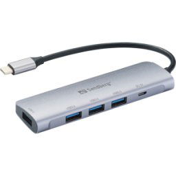 SANDBERG 336-20 - Hub USB 3.0 de 4 puertos, USB-C a 4 USB-A