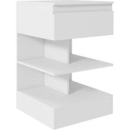 Homcom Mesita de Noche 39x39x65 cm Blanco