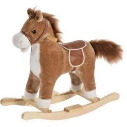 Homcom Caballo Balancín para Niños 65x32.5x61 cm Marrón