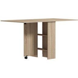 Homcom Mesa Plegable Cocina 75x140x74 cm Madera Natural