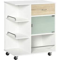 Homcom Carro de Cocina 65x39x80 cm Madera Natural