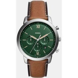 Fossil Reloj de hombre Neutra FS5963 de piel sostenible marrón. Verde