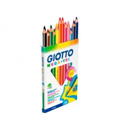 Lapices de colores giotto stilnovo maxi caja de 12 unidades colores surtidos mina 4,3 mm