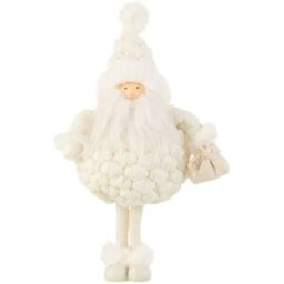 J-line Papá Noel de resina blanco de 23x15x38 cm
