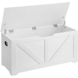 VASAGLE Banco zapatero de 40 x 100 x 46 cm de color blanco nube