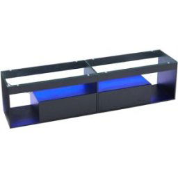 Urban Meuble Mueble de tv lacado en negro con cristal templado e iluminación led