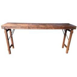 Mathi Design Consola vintage de madera marrón antiguo