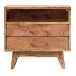 Tikamoon Mesita de noche de acacia maciza