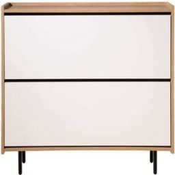 Kenay Home Zapatero efecto madera natural - blanco 30 cm x 97 cm