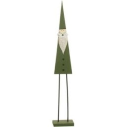 J-line Papá Noel de pie en madera verde 20x10x121 cm