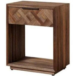 Chehoma Mesilla de noche de madera de teca marrón