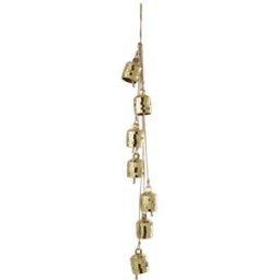 J-line Juego colgante de 7 campanas de espejo de metal dorado 7,5x7,5x45,5 cm