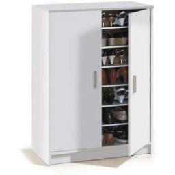 duehome Zapatero basic Wide melamina, blanco, 75 x 101 x 36