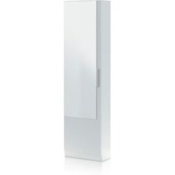 duehome Zapatero con espejo Leo melamina, blanco artik, 50 x 180 x 22