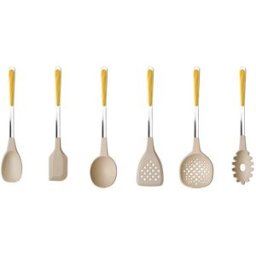 Neva Posateria Creativa Juego 6 utensilios de cocina acero inoxidable con mango efecto madera