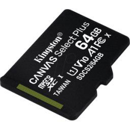 KINGSTON SDCS2/64GBSP - Tarjeta de memoria microSDXC de 64 GB, Canvas Select Plus