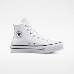 Converse Zapatillas casual de niños Chuck Taylor All Star Eva Lift Leather Platform High Top . Blanco 38,5