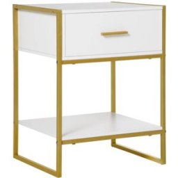 Homcom Mesilla de noche 45x40x60 cm blanco