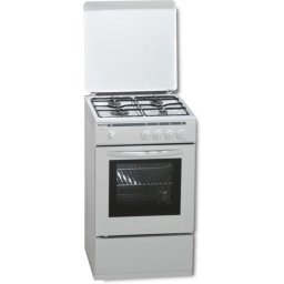 Cocina de Gas Rommer VCH455 GB 4 Quemadores, Esmaltada en Blanco con Tapa de Acero