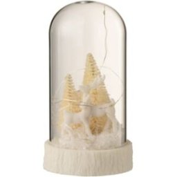 J-line Campana alta led ciervos cristal/resina blanco Alt. 17 cm