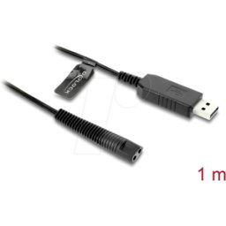 DELOCK 90980 - Cargador de afeitar Cable de repuesto marrón 1,0 m.