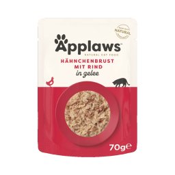 Applaws en gelatina 32 x 70 g - Pack ahorro - Pollo con vacuno