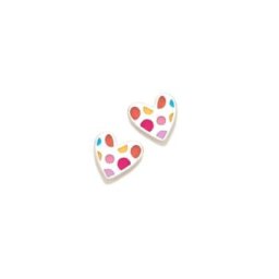 PENDIENTES AGATHA RUIZ DE LA PRADA DE PLATA Y ESMALTE CORAZON TOPOS DE COLORES 008DIV