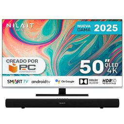 Nilait Luxe 50"UC8003S QLED UHD 4K Smart TV + Nilait Harmony Sound bar Barra de Sonido Bluetooth 2.0 30W