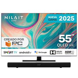 Nilait Luxe 55"UC8003S QLED UHD 4K Smart TV + Nilait Harmony Sound bar Barra de Sonido Bluetooth 2.0 30W